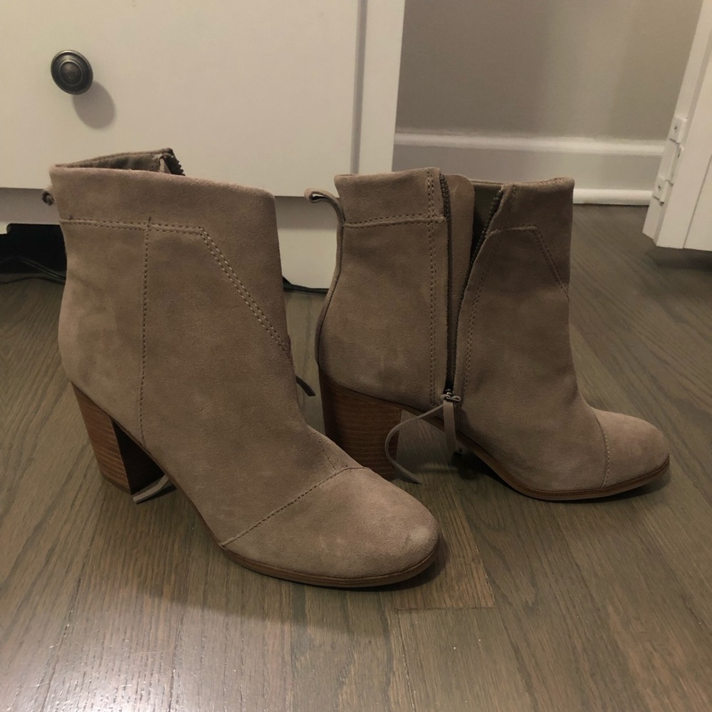 Toms Taupe Ankle Boots